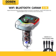DOSEN Car Charger 120W 4 in 1 Car Fast Charger Retractable Car Charger IOS dan Type-c (Retractable M