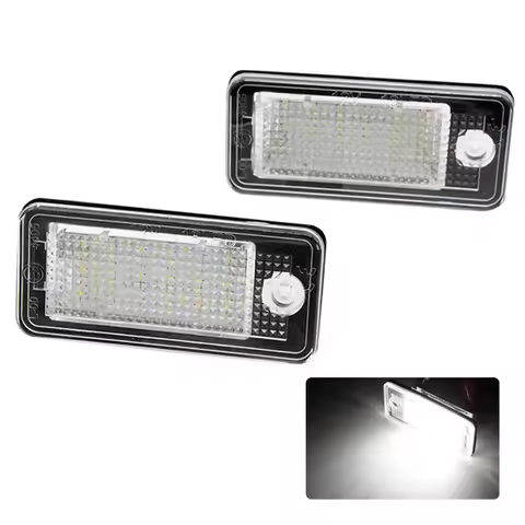2Pcs/Set Car LED License Plate Number Light For Audi A3/S3 A4/S4 A6/S6 ​Q7 RS4 8E0807430A 8E0807430B