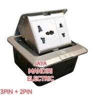 UNIVERSAL POP UP Socket 3PIN + 2PIN Floor Socket/ 3 Modules CHINA Plain 3 Pin + 2 Pin