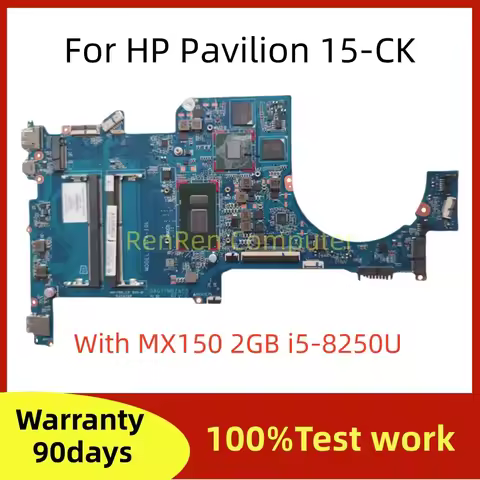 DAG77MB2AC0 G77A-10L For HP Pavilion 15-CK TPN-Q201 Laptop Motherboard With MX150 2GB GPU i5-8250U C