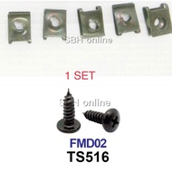 SCREW TS516 & CLIP M5 ##SCREW COVER SET ##SCREW KASAR & CLIP M5 ##BODY COVER SCREW (1 SET/1 PCS)