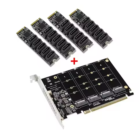 PCIE X16 NVME M.2 RAID Expansion Card PCI-E To SATA 20 Ports JMB585 Chip Adapter Card For ASUS Hyper