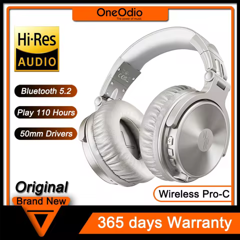 Oneodio Pro-C Wireless headphones Bluetooth V5.2 with Microphone 110H Playtime Foldable Design Deep 