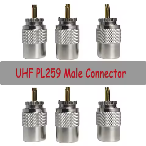 PL259 UHF Male Connector Low Loss for LMR-400 RG8 RG59 RG60 Coaxial Cable RF Adapter