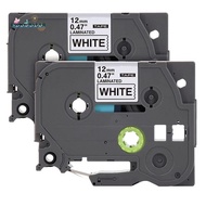 Label Tape Replacement for  P- TZe Label Tape 12mm 0.47 Inch Laminated 26.2 Feet Black on White(8M),