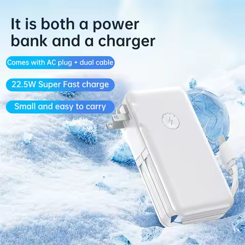 15000mAh Power Bank Wall Charger Type C Powerbank for iPhone 16 Xiaomi Samsung Fast Charge Poverbank
