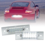 2Pcs For Porsche 968 911 Carrera 964 993 993 Turbo GT GT2 GT3 Boxster 986 White LED Number License P