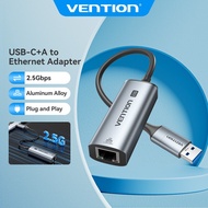 Vention Network Card Type-C to 2.5G Ethernet Adapter USB-C/A Dual Port Gigabit LAN Compatible with M