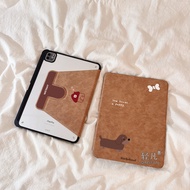 Cartoon Brown Sausage Dog iPad pro 11 2025 New Air7 6 360 Degree Rotating 13 Stand Mini7 10th Genera