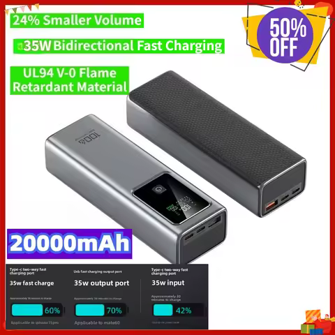 20000mAh Power Bank 35W Super Fast Charging High Power Portable Charger Supports Laptops & Tablets f