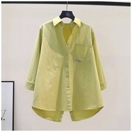 (JJ) 🎁Ready Stock🎁 baju kemeja wanita kemeja putih wanita Baju Warna Pepejal Wanita Longgar Musim Se