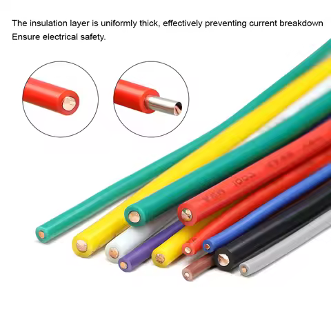 2~50m 1007 Tinned Copper LED Cable 26 24 22 20 18 16 14 AWG Solid Line PVC Insulation Tinned Plating