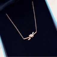 全🆕TIFFANY & co.knot 系列 Tiffany Knot 系列繩結鑲鑽吊飾鑽石 項鍊玫瑰金