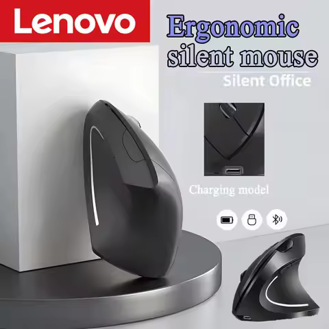 Lenovo Vertical Ergonomic Gaming Mouse Wireless Rechargeable Gamer Mouse Optical 2.4G Mouse Computer