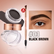 KUESICR O.TWO.O 2 In 1 Eyebrow Cream& With Brush 3D Natural Shaping Eyebrow Waterproof Easy To Co