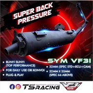 TS RACING EXHAUST SUPER BACK PRESSURE Y15ZR SYM VF3I 28MM 32MM 35MM