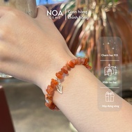 NOA GEMS 925 Sterling Silver Charm Natural Raw Agate Bracelet. Real photos taken by the shop