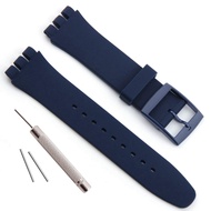 GreenOlive Replacement Waterproof Silicone Rubber Watch Strap Watch Band for Swatch (17mm 19mm 20mm)