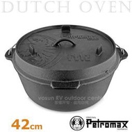RV城市【德國 Petromax】Dutch Oven 42cm深型鑄鐵荷蘭鍋(14吋/有腳)烤爐鑄鐵鍋.湯鍋_ft12