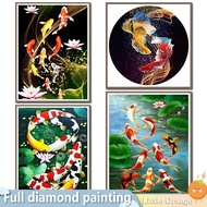 【Little Orange】 Diamond Painting Set Round 5D DIY Diamond Painting Fish Full Diamond Home Decor