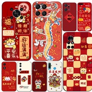 Case For Huawei y6 y7 2018 Honor 8A 8S Prime play 3e Phone Cover Soft Silicon Chinese Red Dragon Year