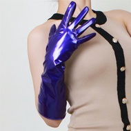 Patent Leather Gloves Long 40Cm Latex Imitation Leather Pu Childrens Catwalk Photography Street Glos