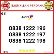 Nomor Cantik AXIS 11digit triple 222 0838 1222 196 RG012 1635