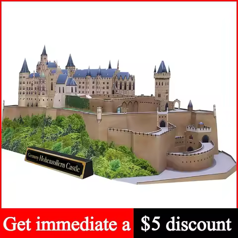 Germany Hohenzollern Castle 3D Paper Model House Papercraft DIY Art Origami Building Teens Adult Han