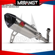 Akrapovic Zontes 368G Modified Exhaust Pipe Full System Stainless Steel Front AK Carbon Fiber 368G