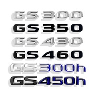 For Car Trunk Logo Badge Sticker 3D Chrome Glossy Black ABS Letters GS200t GS250 GS300 GS400 GS460 G