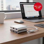 Thunderbolt 3 to HDMI Adapter 3-in-1 USB C Hub with 4K Output and PD Charging for IOS