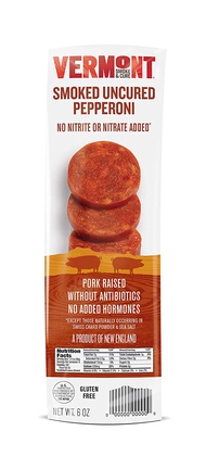 Vermont Smoke & Cure Smoked Pepperoni - Uncured Pepperoni - Gluten Free - Great on Charcuterie Board