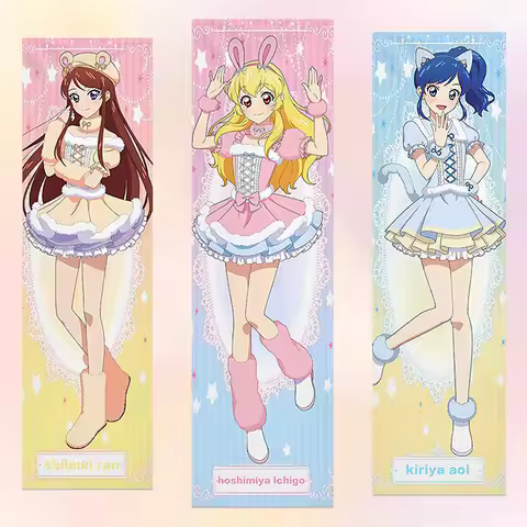 AA-Aikatsu! Ichigo Hoshimiya Ran Shibuki Aoi Kiriya Long Tapestry, Cute Anime Girl Wall Hanging for 