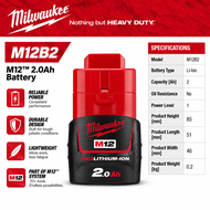 MILWAUKEE M12™ BATTERY 2.0 2.5 3.0 4.0 5.0 6.0 Powertools Battery