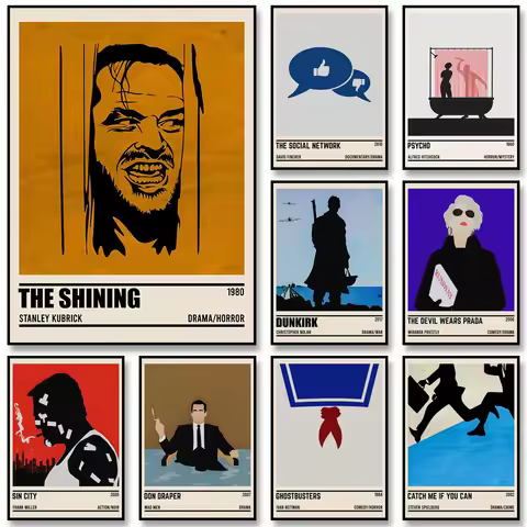 Movie Minimalist Quotes Poster Vintage Classic Movies Wall Art Print Canvas Painting Inspirational P