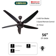 SIBERIAIR 56" SA56 Ceiling Fan With Remote Control CF-SA56BK | 5 Star Energy Efficient Kipas Siling 