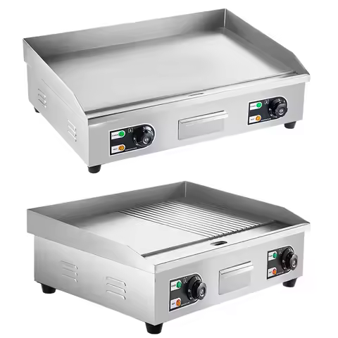 Electric Countertop Griddle HT-818B Teppanyaki Grill 2500W/4400W Stainless Steel Flat Top Grills for