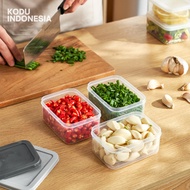KODU 3-in-1 Mini Food Box - Refrigerator Storage Container, 3-Stack Lunch Box, Anti-Leak, Transparen