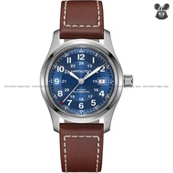 HAMILTON H70605540 Men's Analog Watch KHAKI FIELD Date 24-Hour Automatic 42mm Leather Strap Blue Bro