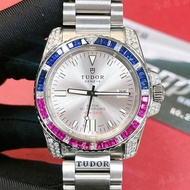 Tudor 40mm Fully Automatic Mechanical Swiss Watch with Red Blue Circle Back Diamond Men's Watch TUDOR