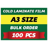 Cold Laminate Film ( A3 ) ( 100 Pcs / Pack ) Glossy / Matte Bukan Hot Laminate Film