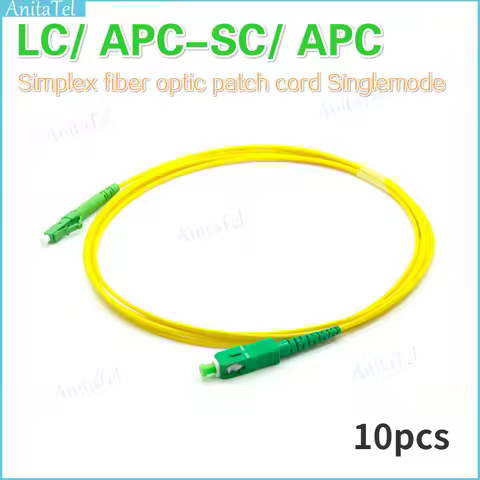 10pcs/bag LC/ APC-SC/ APC Simplex Fiber Optic Patch Cord SC - LC Single-mode 9/125 SM FTTH Optical J