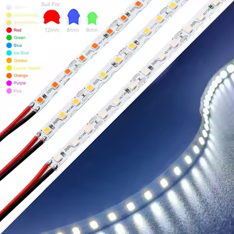 DC12V 6mm S Shape Led Strip Tape Light 2835SMD 120LED/m for Neon Sign Letter Flexible Foldable Strin
