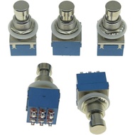 KAISH Pack of 5 Box Stomp 9-Pin 3PDT Electric Guitar Effect Pedal Switch Push Button Footswitches Tr