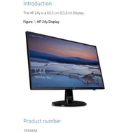 HP 24Y 23.8" Monitor - 8ms / FHD / IPS Panel / HDMI / VGA (1PX48AA)