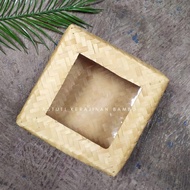 BESEK natural 25 x 25 x 8 cm MICA LID Gudeg Besek/ Bamboo Besek/ jogja Besek/ hampers/
