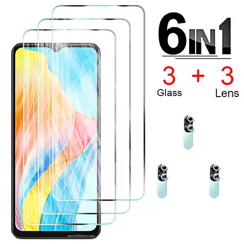 6 in1 Tempered Glass for Oppo A58 A78 4G Screen Protectors and Camera Lens Films for Oppo A58 A78 5G