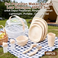 Camping Supplies 48 Pcs Outdoor Picnic Eating Set Plastic Eating Activity