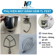 Bowl - Paddle - Bridge Cage - Twisted Hook - Spatula Egg Beater Cream Whisk Machine 7L Fest
