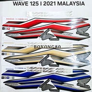 W125I WAVE125 I ( 6 ) BODY STICKER PGM-FI MALAYSIA 2021 EDITION ( READY STOCK )
